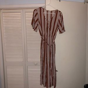 Striped Jumpsuit with Belt